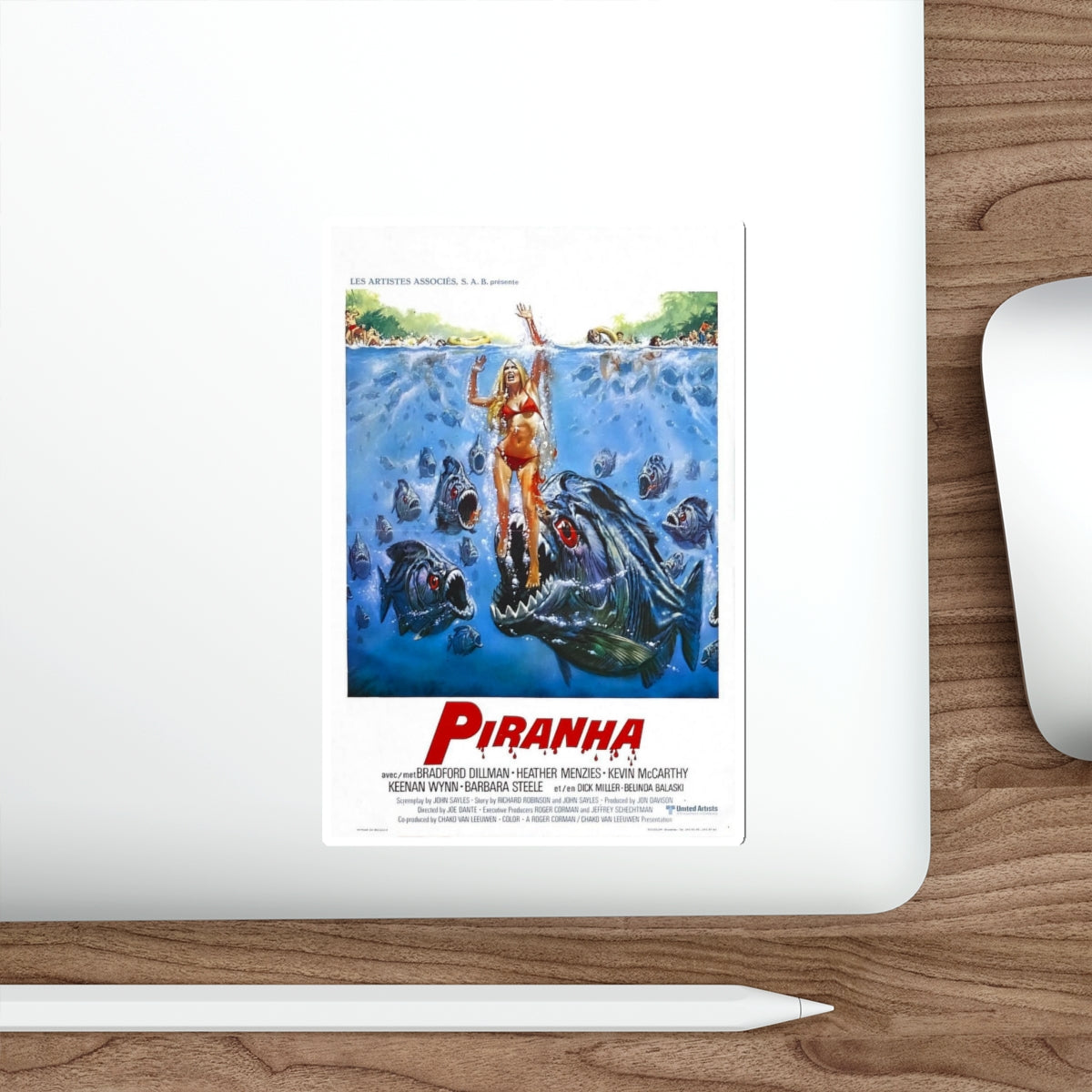 PIRANHA 1978 Movie Poster STICKER Vinyl Die-Cut Decal-The Sticker Space