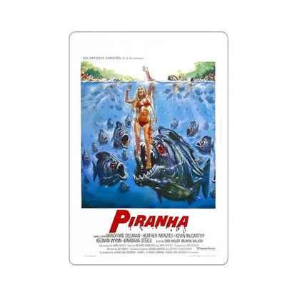 PIRANHA 1978 Movie Poster - STICKER Vinyl Kiss-Cut Decal 6 Inch White - The Sticker Space