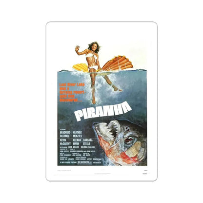PIRANHA (2) 1978 Movie Poster - STICKER Vinyl Kiss-Cut Decal 4 Inch White - The Sticker Space