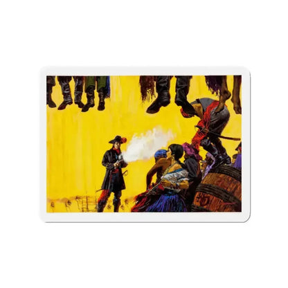 Pirate Illustration (Magazine Illustration) Refrigerator Magnet 2 Inch Die-Cut - The Sticker Space