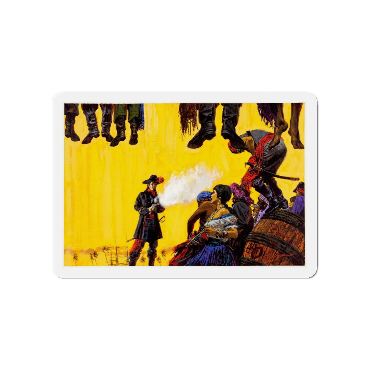 Pirate Illustration (Magazine Illustration) Refrigerator Magnet-4" x 4"-The Sticker Space