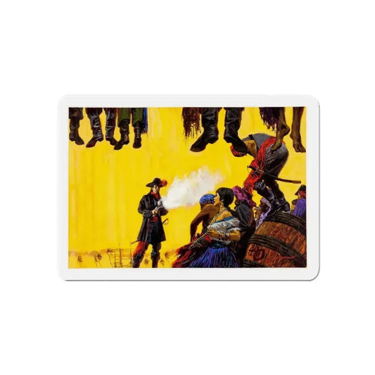 Pirate Illustration (Magazine Illustration) Refrigerator Magnet 6 Inch Die-Cut - The Sticker Space