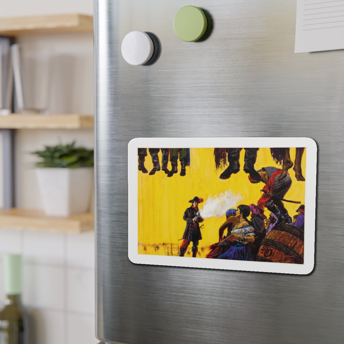 Pirate Illustration (Magazine Illustration) Refrigerator Magnet-The Sticker Space