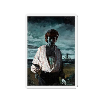 Pirate, Painted Illustration (c. 1960s) (Magazine Illustration) Refrigerator Magnet 2 Inch Die-Cut - The Sticker Space