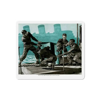 Pirates Aboard the U-19, 1959 (Magazine Illustration) Refrigerator Magnet 4 Inch Die-Cut - The Sticker Space