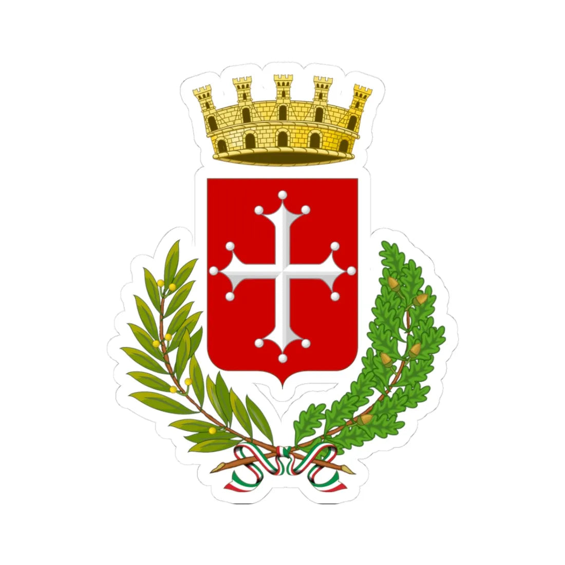 Pisa-Stemma (Italy) (Coat of Arms) STICKER Vinyl Kiss-Cut Decal 3 Inch White - The Sticker Space