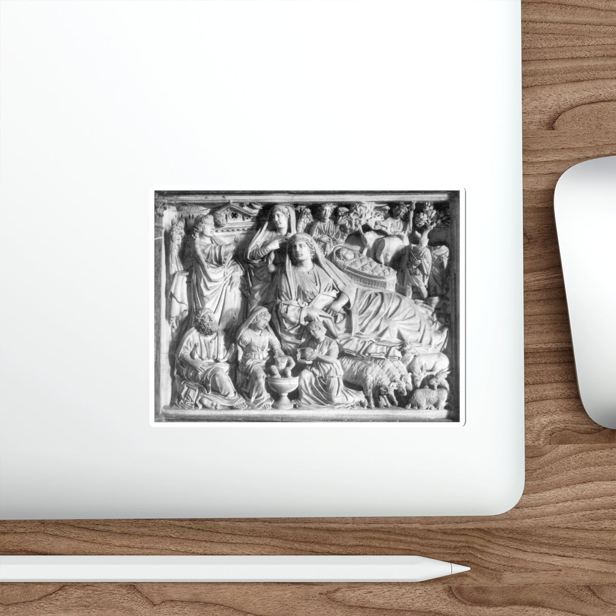 PISANO, Nicola - Annunciation, Birth of Jesus and Adoration of the Shepherds (Artwork) STICKER Vinyl Die-Cut Decal-The Sticker Space