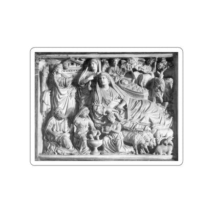 PISANO, Nicola - Annunciation, Birth of Jesus and Adoration of the Shepherds (Artwork) STICKER Vinyl Die-Cut Decal White Die-Cut 4 Inch - The Sticker Space