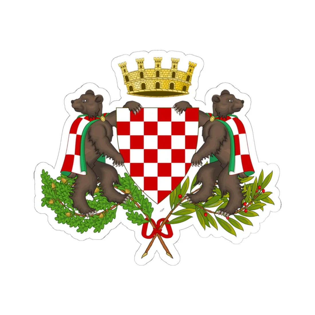 Pistoia-Stemma (Italy) (Coat of Arms) STICKER Vinyl Kiss-Cut Decal 6 Inch White - The Sticker Space