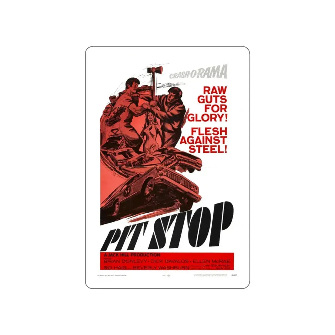 PIT STOP 1969 Movie Poster STICKER Vinyl Die-Cut Decal - The Sticker Space