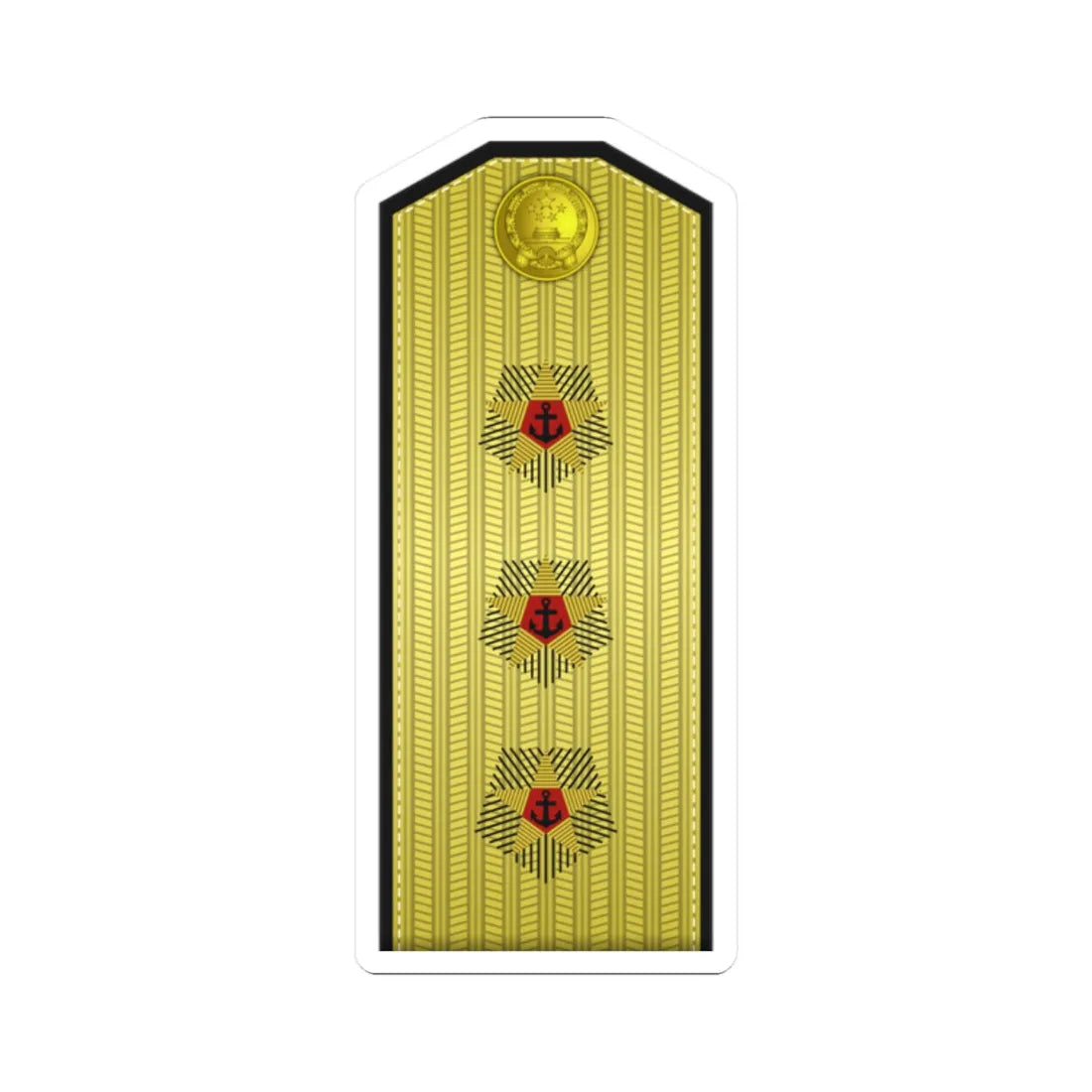 PLA Hǎi jūn shàng jiàng Type 55 (China) (Military Rank) STICKER Vinyl Kiss-Cut Decal 2 Inch White - The Sticker Space