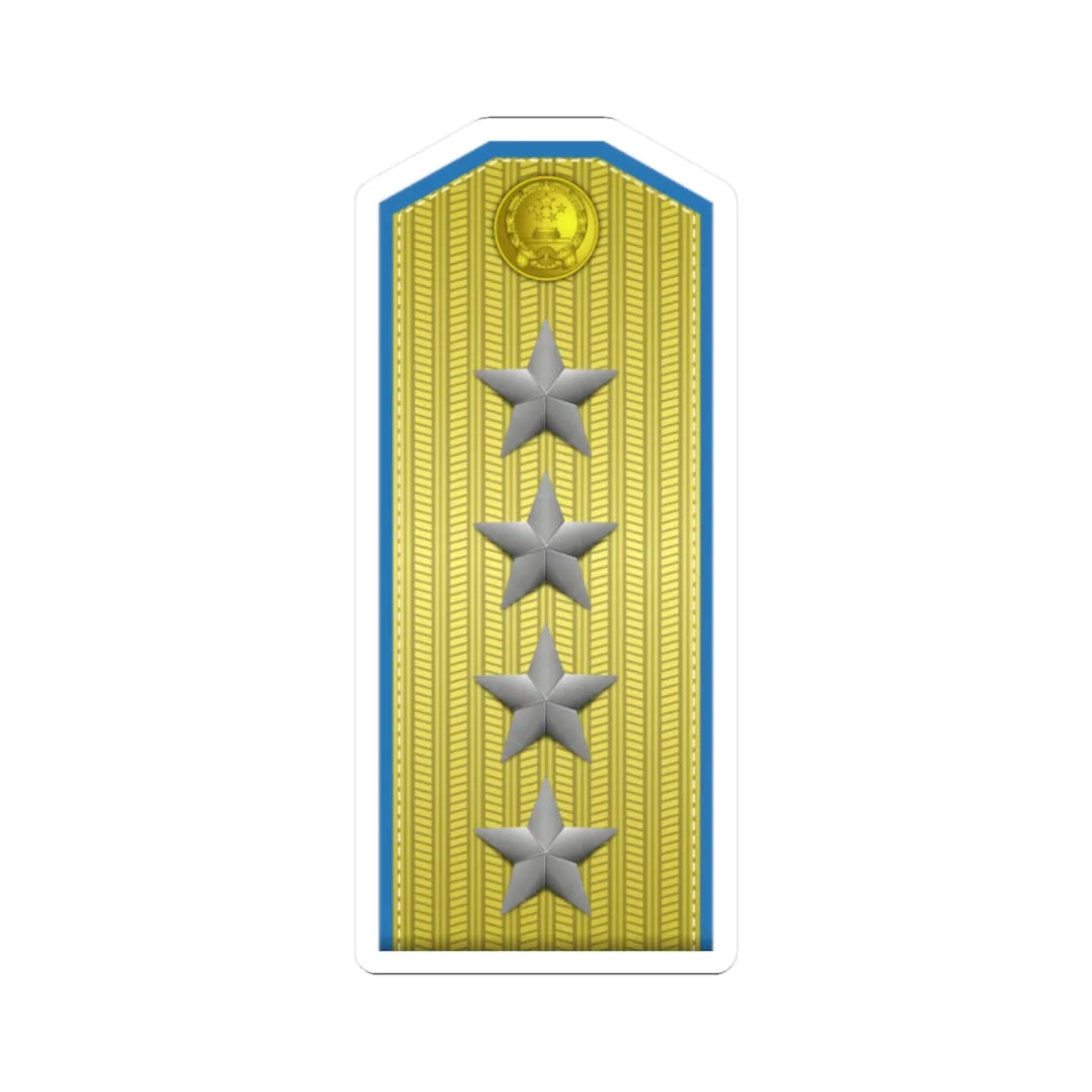 PLA kōng jūn dà jiàng Type 55 (China) (Military Rank) STICKER Vinyl Kiss-Cut Decal 2 Inch White - The Sticker Space