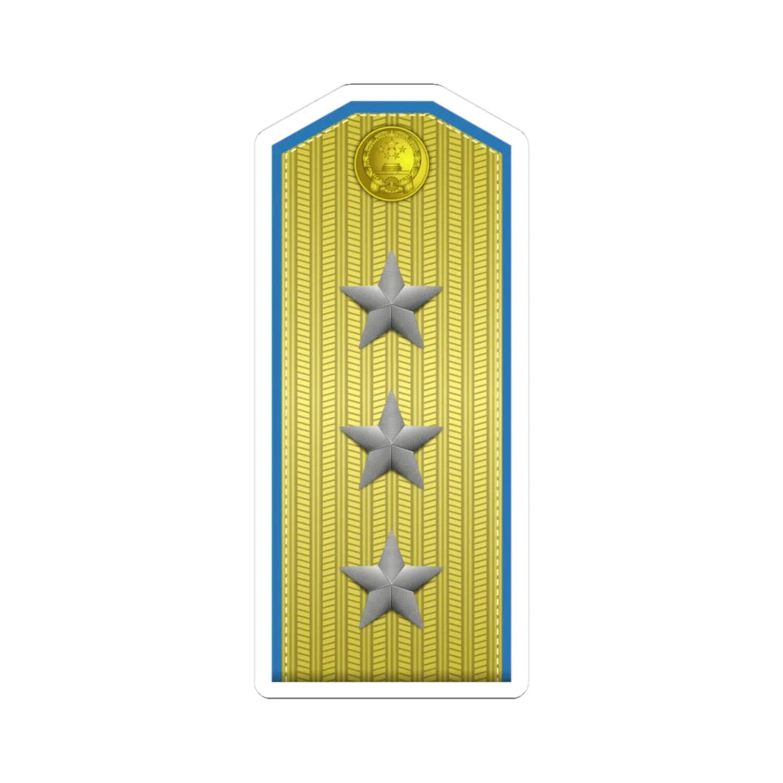 PLA kōng jūn shàng jiàng Type 55 (China) (Military Rank) STICKER Vinyl Kiss-Cut Decal 3 Inch White - The Sticker Space