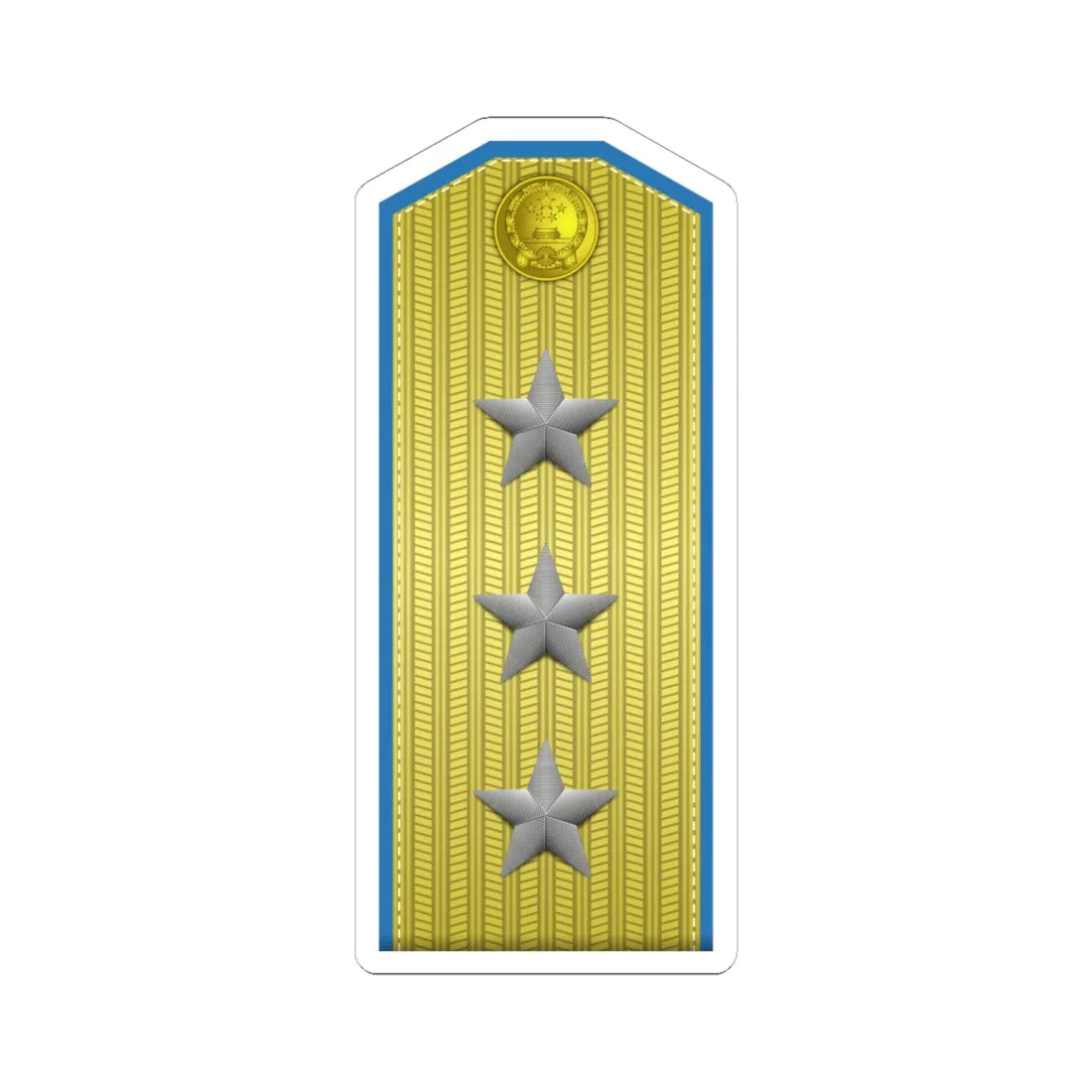 PLA kōng jūn shàng jiàng Type 55 (China) (Military Rank) STICKER Vinyl Kiss-Cut Decal 6 Inch White - The Sticker Space