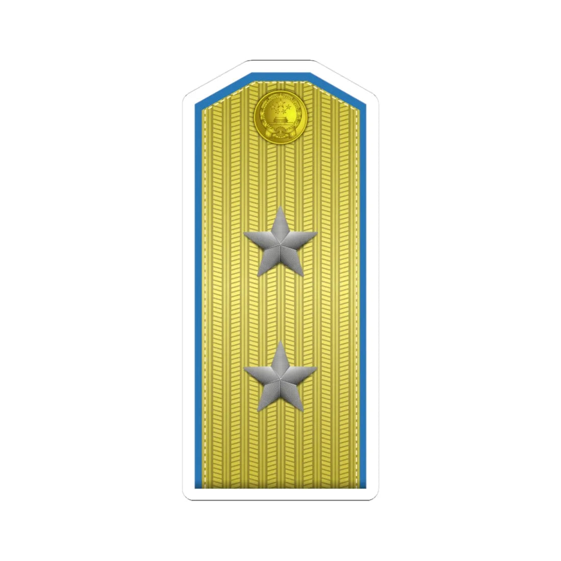 PLA kōng jūn zhōng jiàng Type 55 (China) (Military Rank) STICKER Vinyl Kiss-Cut Decal 3 Inch White - The Sticker Space