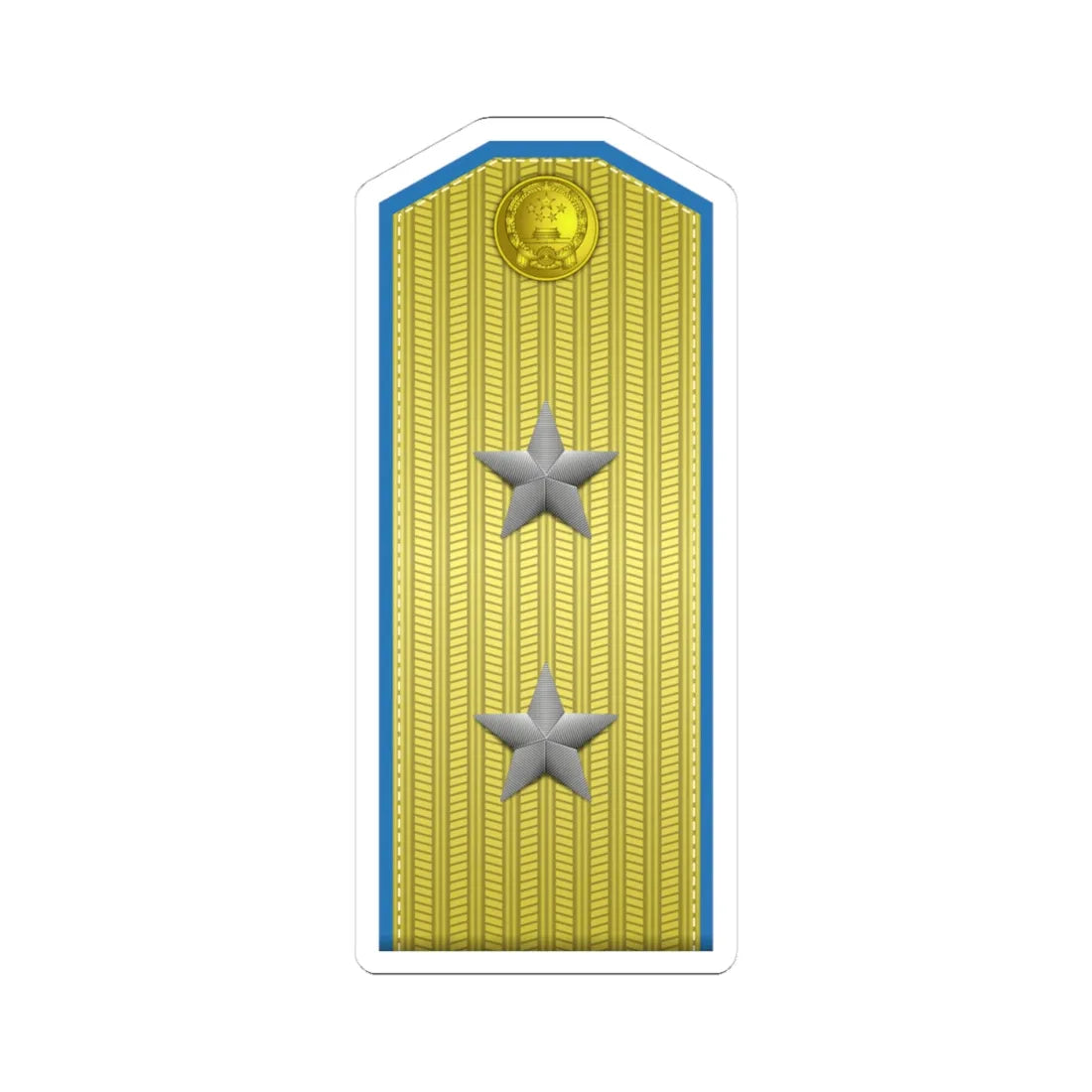 PLA kōng jūn zhōng jiàng Type 55 (China) (Military Rank) STICKER Vinyl Kiss-Cut Decal 4 Inch White - The Sticker Space