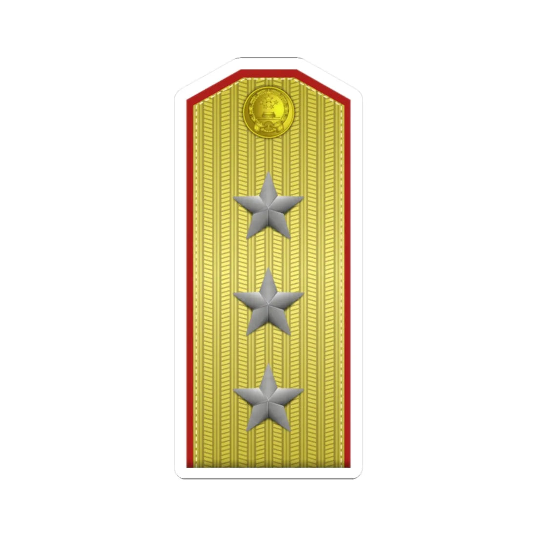 PLA shàng jiàng Type 55 (China) (Military Rank) STICKER Vinyl Kiss-Cut Decal 2 Inch White - The Sticker Space