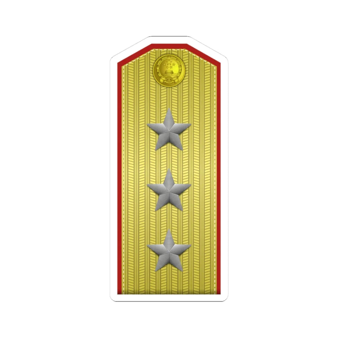 PLA shàng jiàng Type 55 (China) (Military Rank) STICKER Vinyl Kiss-Cut Decal 3 Inch White - The Sticker Space