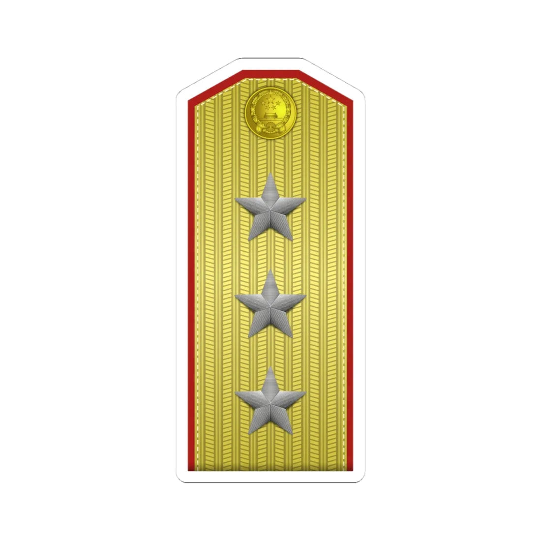 PLA shàng jiàng Type 55 (China) (Military Rank) STICKER Vinyl Kiss-Cut Decal 4 Inch White - The Sticker Space