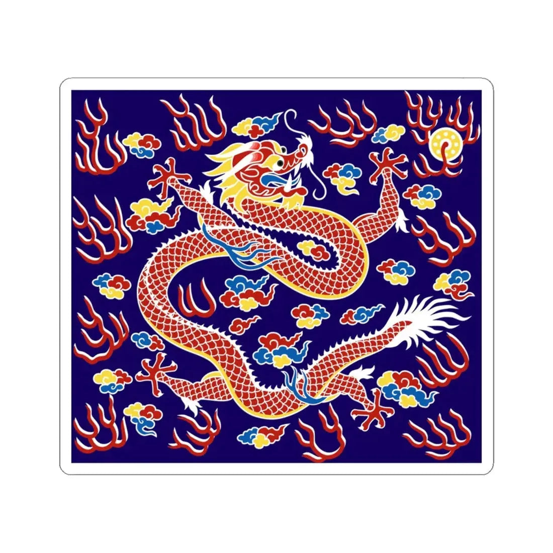 Plain Blue Banner (China) STICKER Vinyl Kiss-Cut Decal 4 Inch White - The Sticker Space