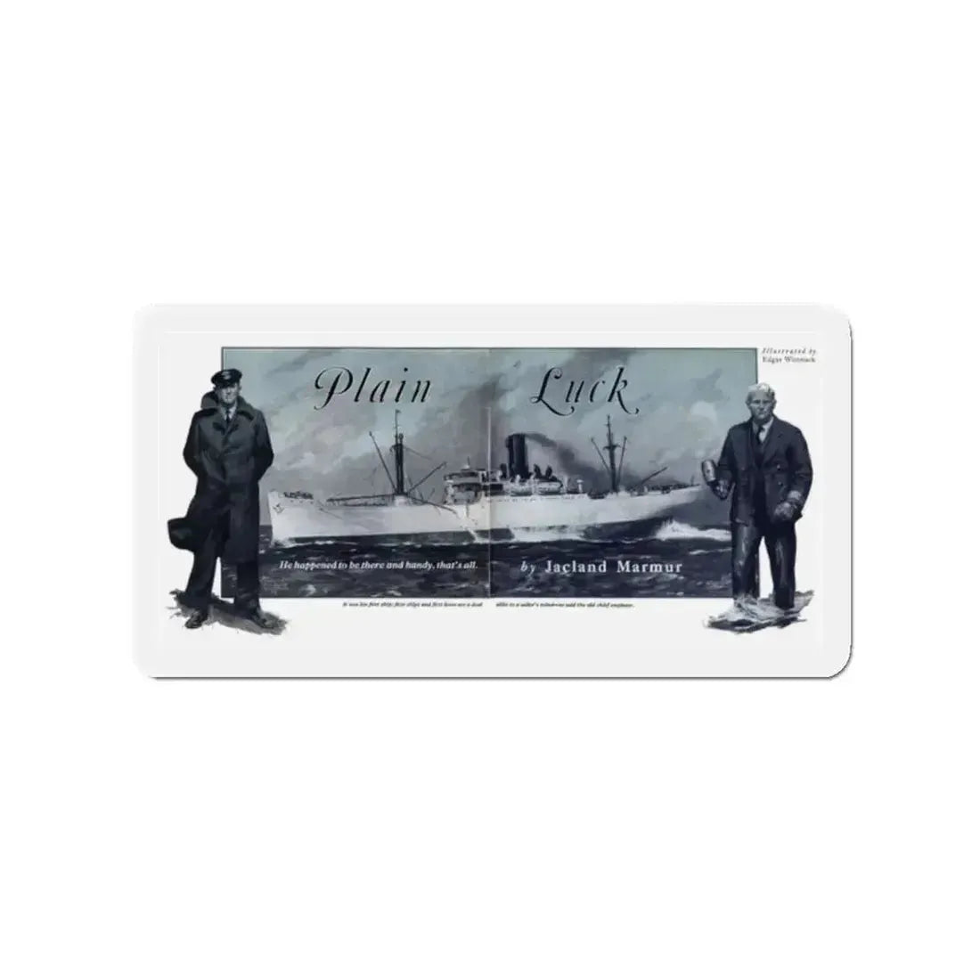 Plain Luck (1), Redbook, December 1934 (Magazine Illustration) Refrigerator Magnet 2 Inch Die-Cut - The Sticker Space