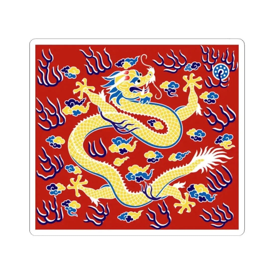 Plain Red Banner (China) STICKER Vinyl Kiss-Cut Decal 2 Inch White - The Sticker Space