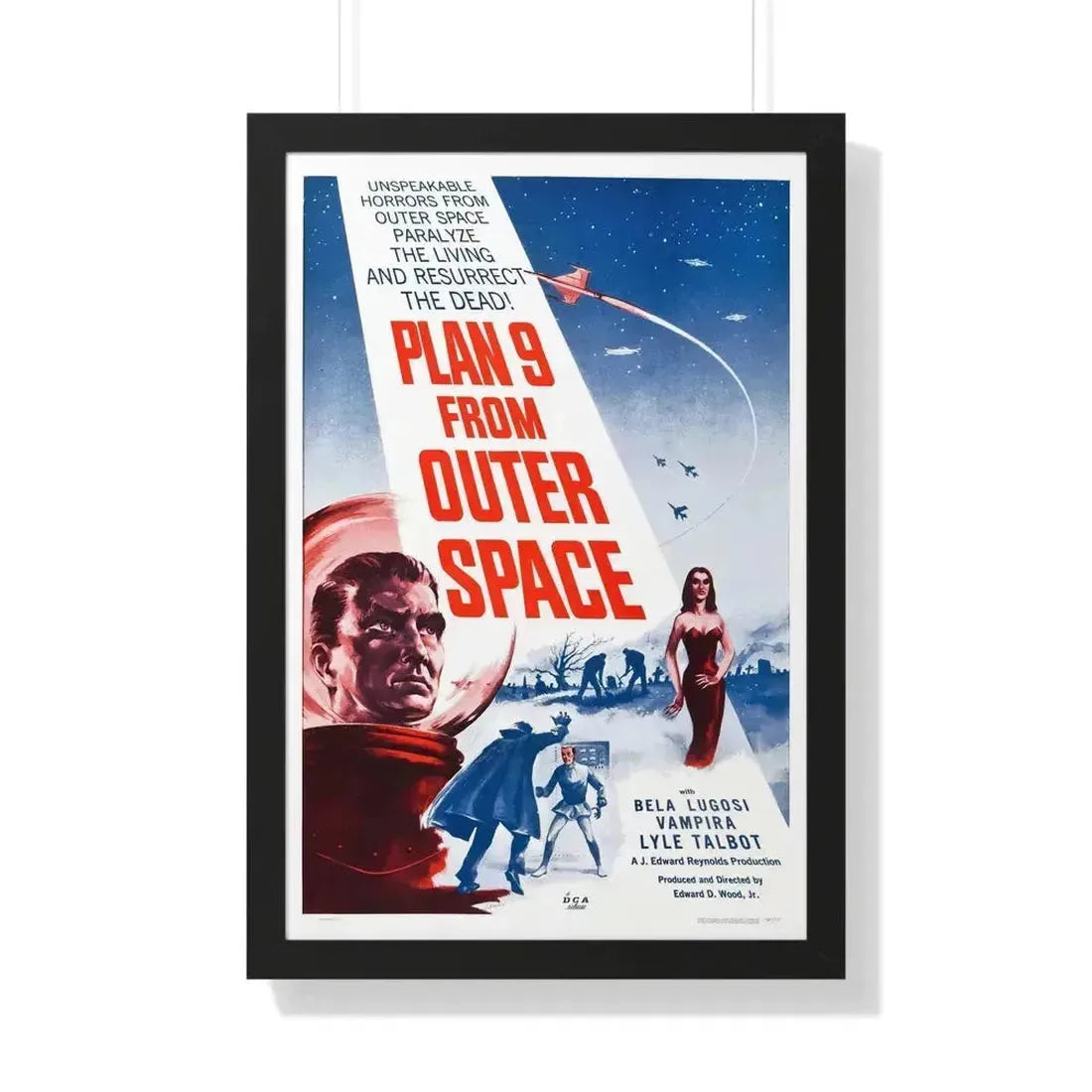 PLAN 9 FROM OUTER SPACE 1959 - Framed Movie Poster 20" x 30" Black - The Sticker Space