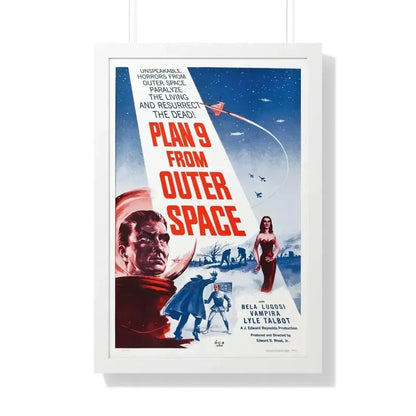PLAN 9 FROM OUTER SPACE 1959 - Framed Movie Poster 20" x 30" White - The Sticker Space