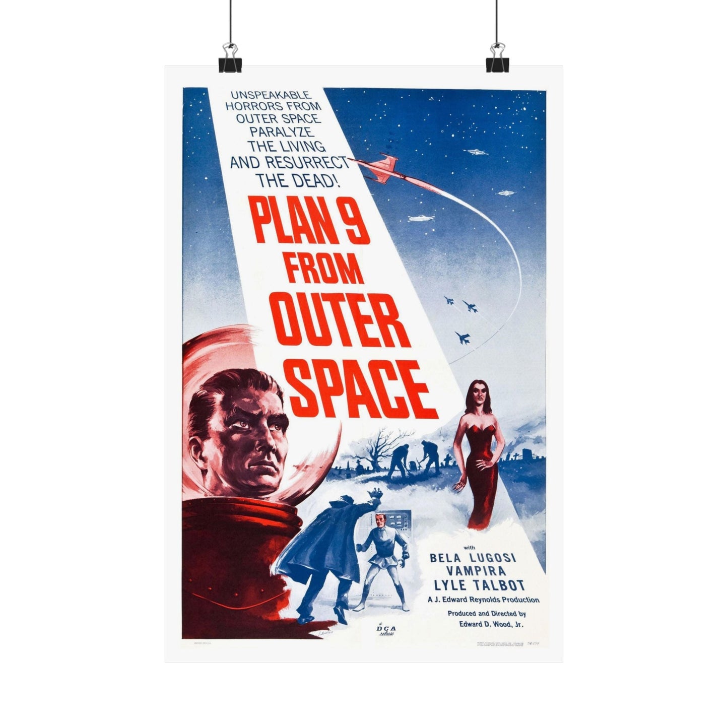 PLAN 9 FROM OUTER SPACE 1959 - Paper Movie Poster-12″ x 18″-The Sticker Space