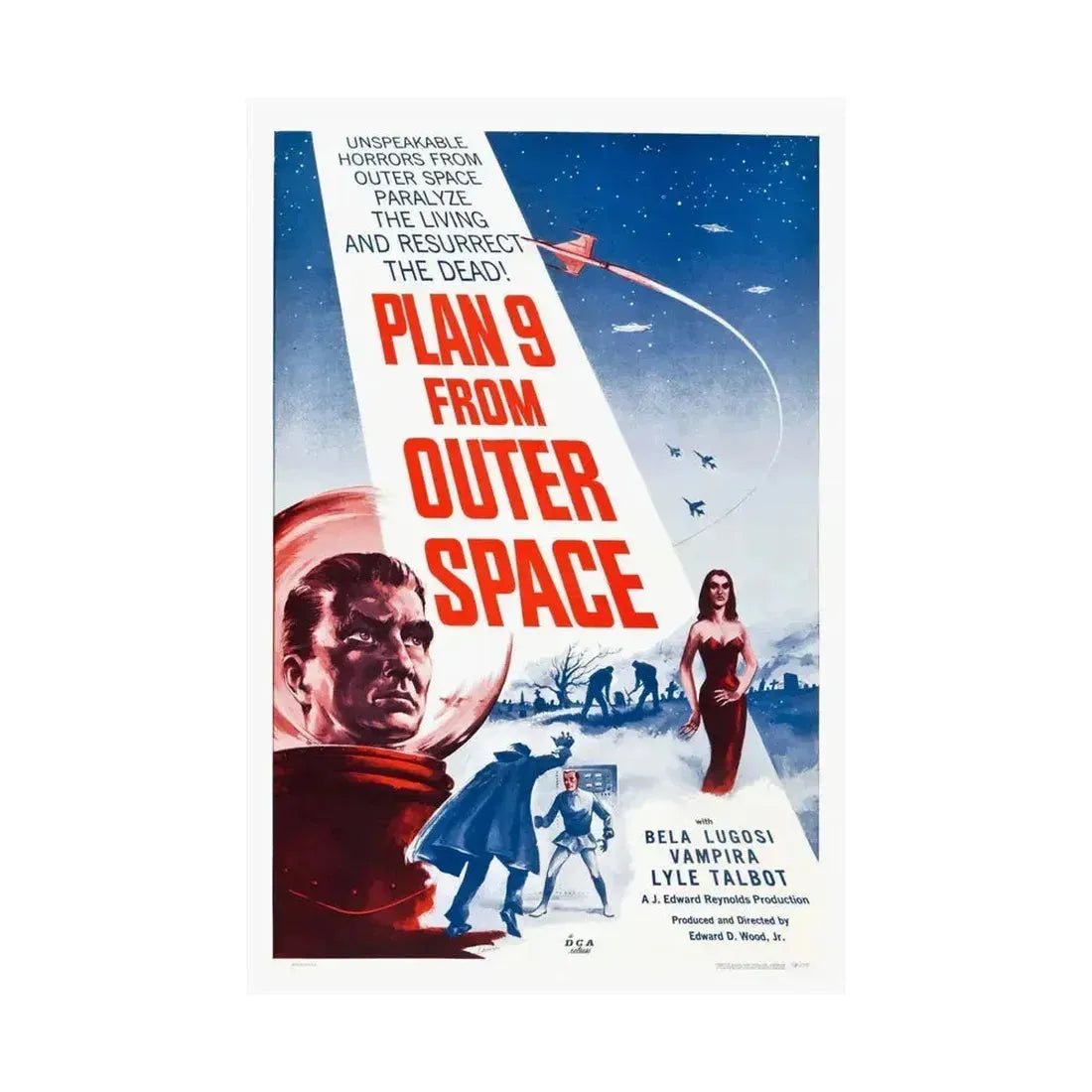 PLAN 9 FROM OUTER SPACE 1959 - Paper Movie Poster - The Sticker Space