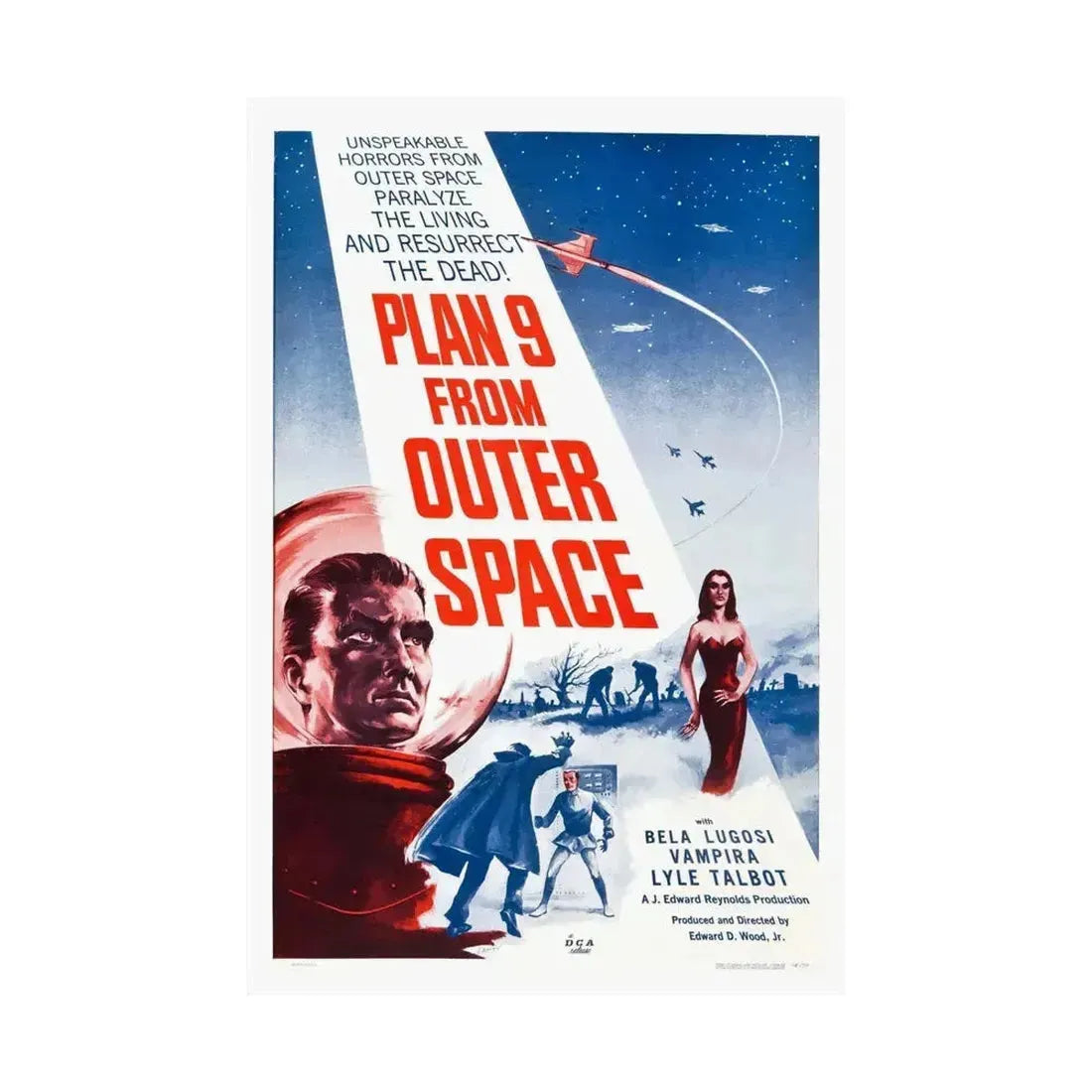 PLAN 9 FROM OUTER SPACE 1959 - Paper Movie Poster - The Sticker Space