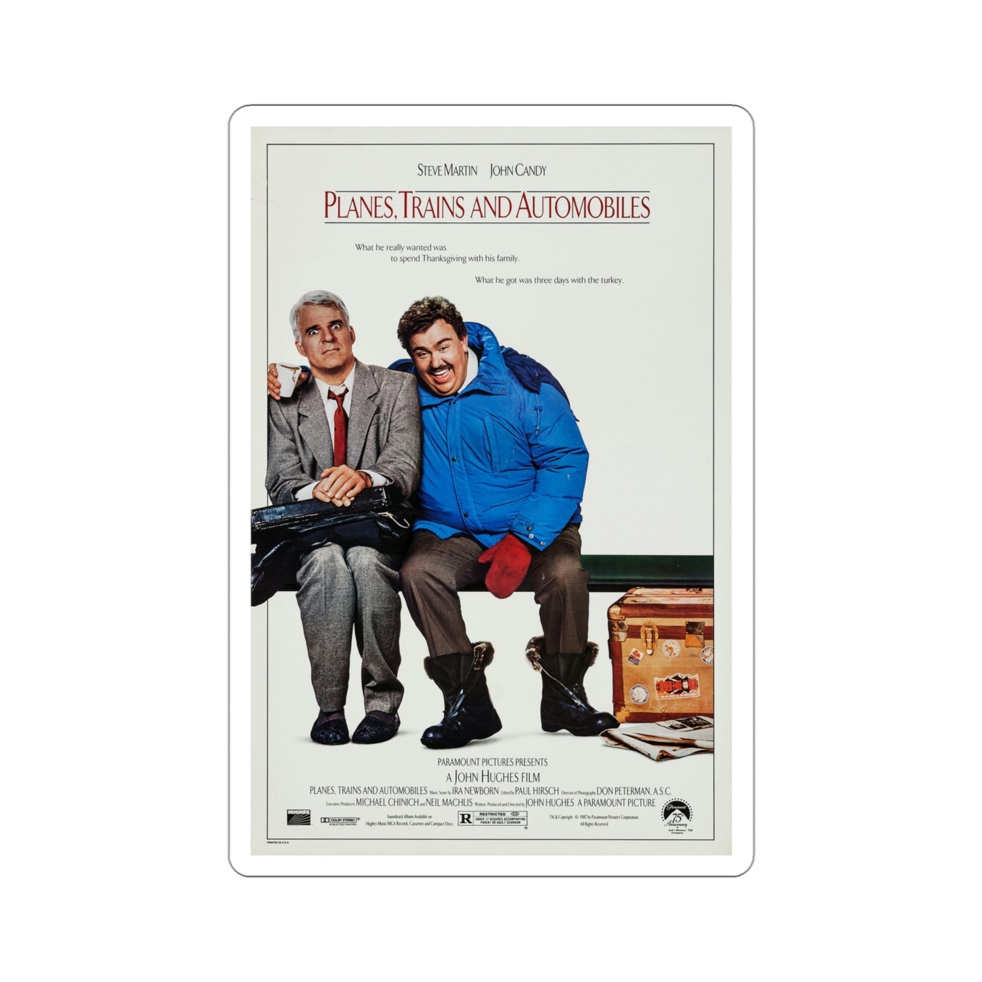 Planes, Trains & Automobiles 1987 Movie Poster STICKER Vinyl Die-Cut Decal-4 Inch-The Sticker Space