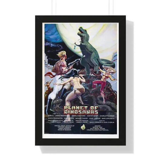 PLANET OF DINOSAURS 1977 - Framed Movie Poster 16″ x 24″ Black - The Sticker Space
