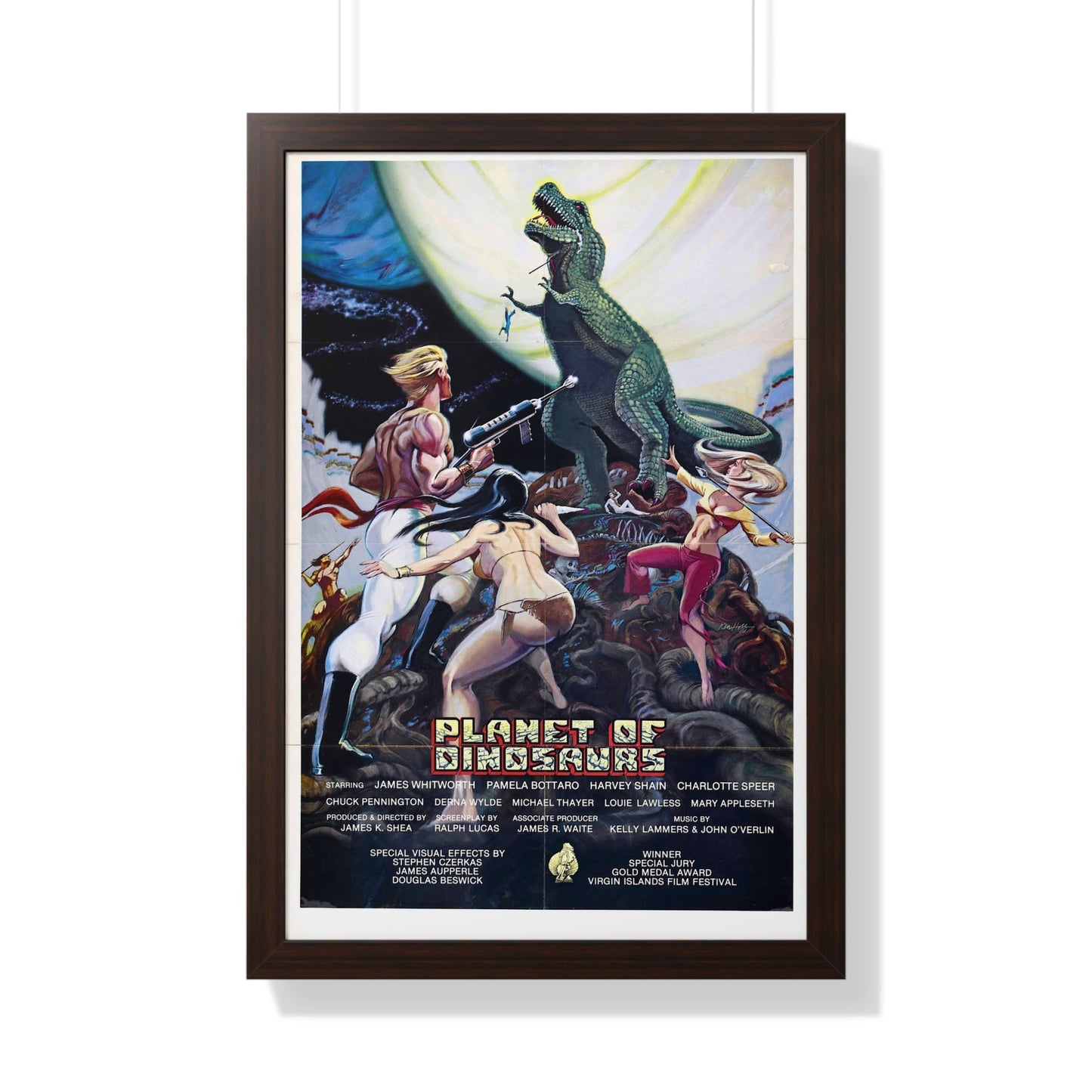 PLANET OF DINOSAURS 1977 - Framed Movie Poster-20" x 30"-The Sticker Space