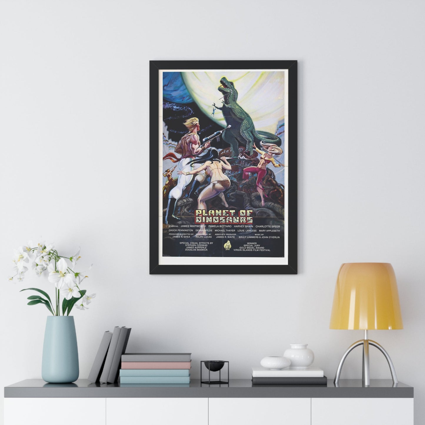 PLANET OF DINOSAURS 1977 - Framed Movie Poster-The Sticker Space