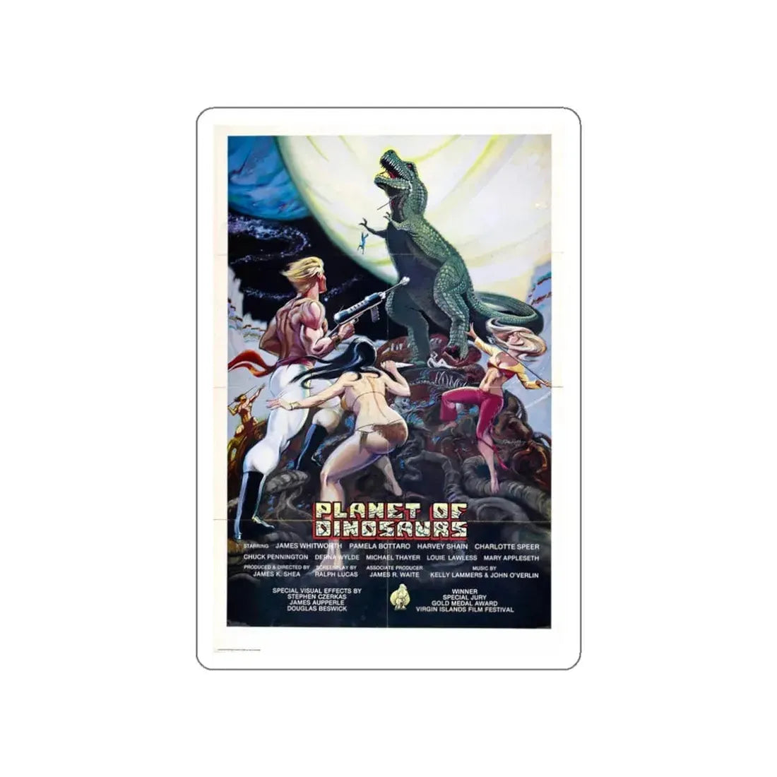 PLANET OF DINOSAURS 1977 Movie Poster STICKER Vinyl Die-Cut Decal 3 Inch - The Sticker Space