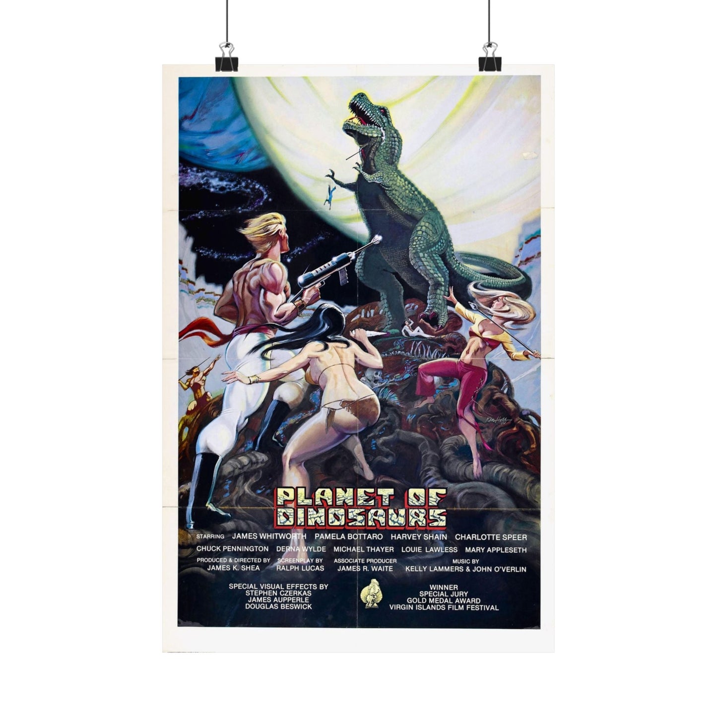 PLANET OF DINOSAURS 1977 - Paper Movie Poster-12″ x 18″-The Sticker Space