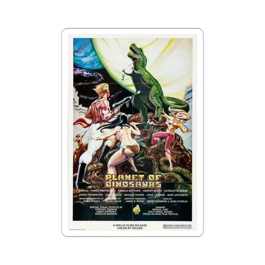 Planet of Dinosaurs 1979 Movie Poster STICKER Vinyl Die-Cut Decal 2 Inch - The Sticker Space
