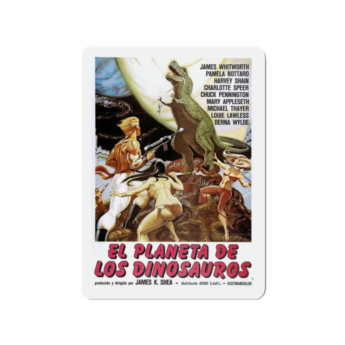 PLANET OF DINOSAURS (ITALIAN) 1977 Movie Poster - Refrigerator Magnet-2" x 2"-The Sticker Space