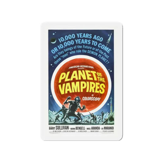 PLANET OF THE VAMPIRES 1965 Movie Poster - Refrigerator Magnet 2 Inch Die-Cut - The Sticker Space