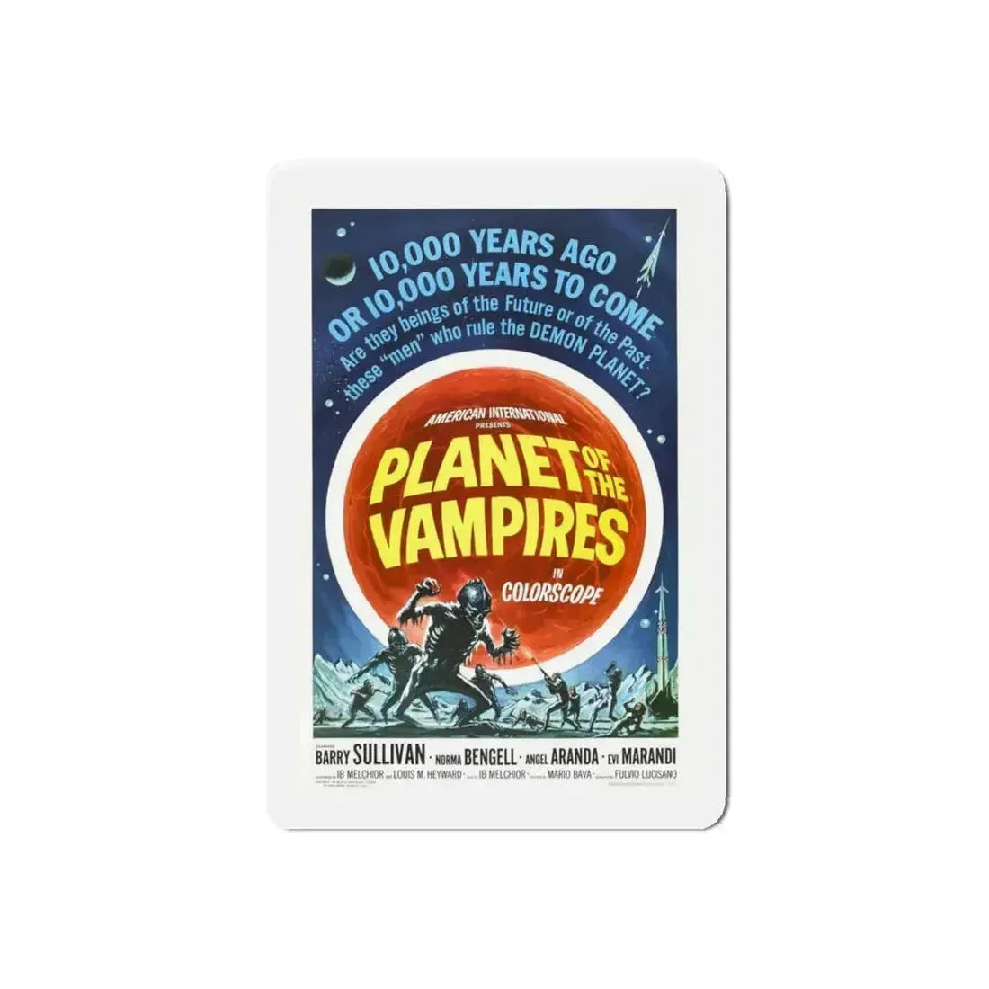 PLANET OF THE VAMPIRES 1965 Movie Poster - Refrigerator Magnet 5 Inch Die-Cut - The Sticker Space