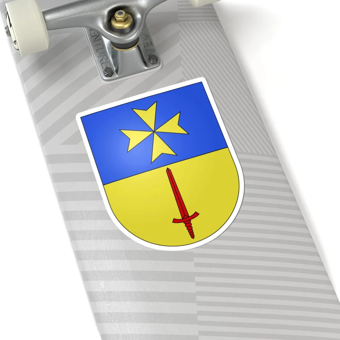 PlanLesOuates-coat of arms (Switzerland) (Coat of Arms) STICKER Vinyl Kiss-Cut Decal - The Sticker Space