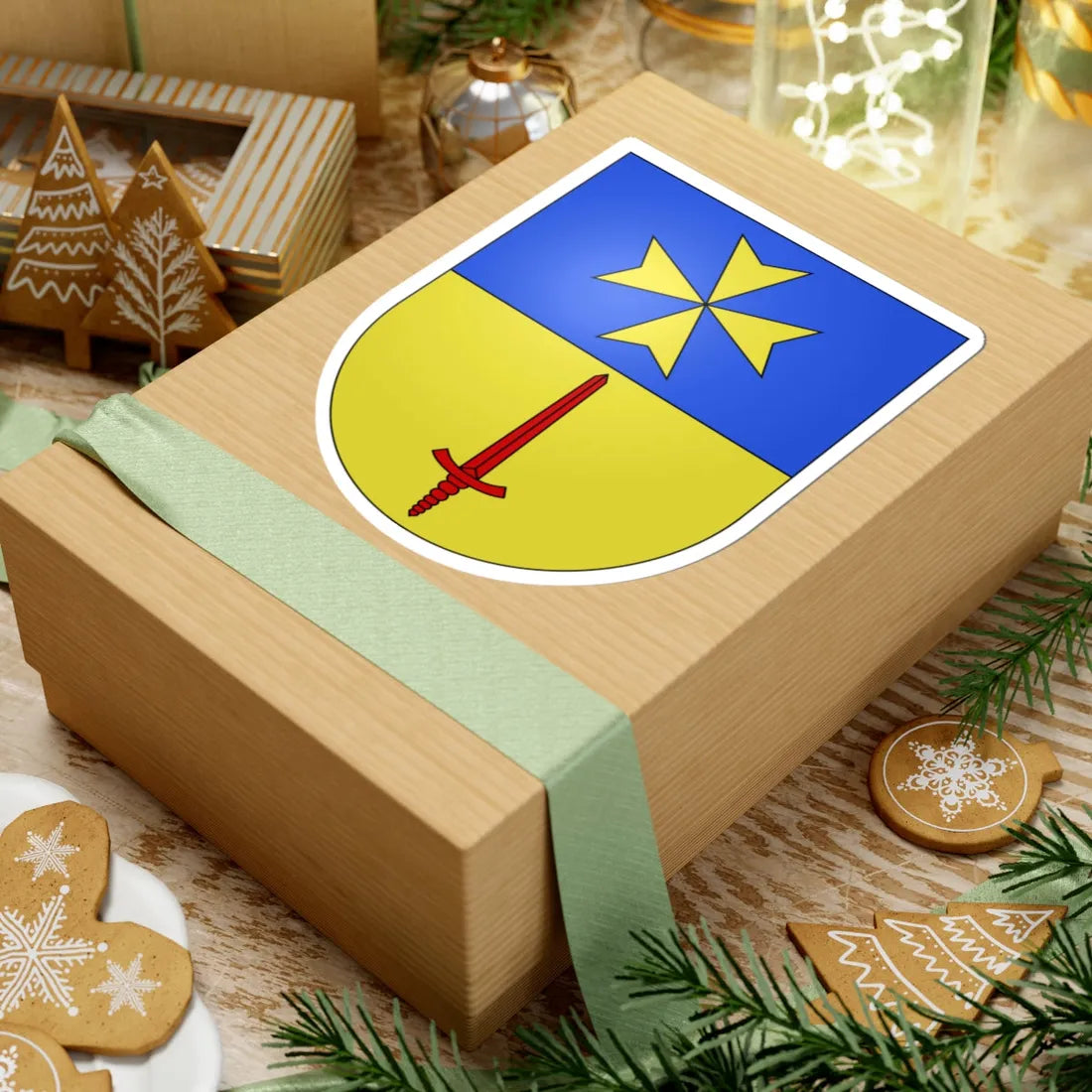 PlanLesOuates-coat of arms (Switzerland) (Coat of Arms) STICKER Vinyl Kiss-Cut Decal - The Sticker Space