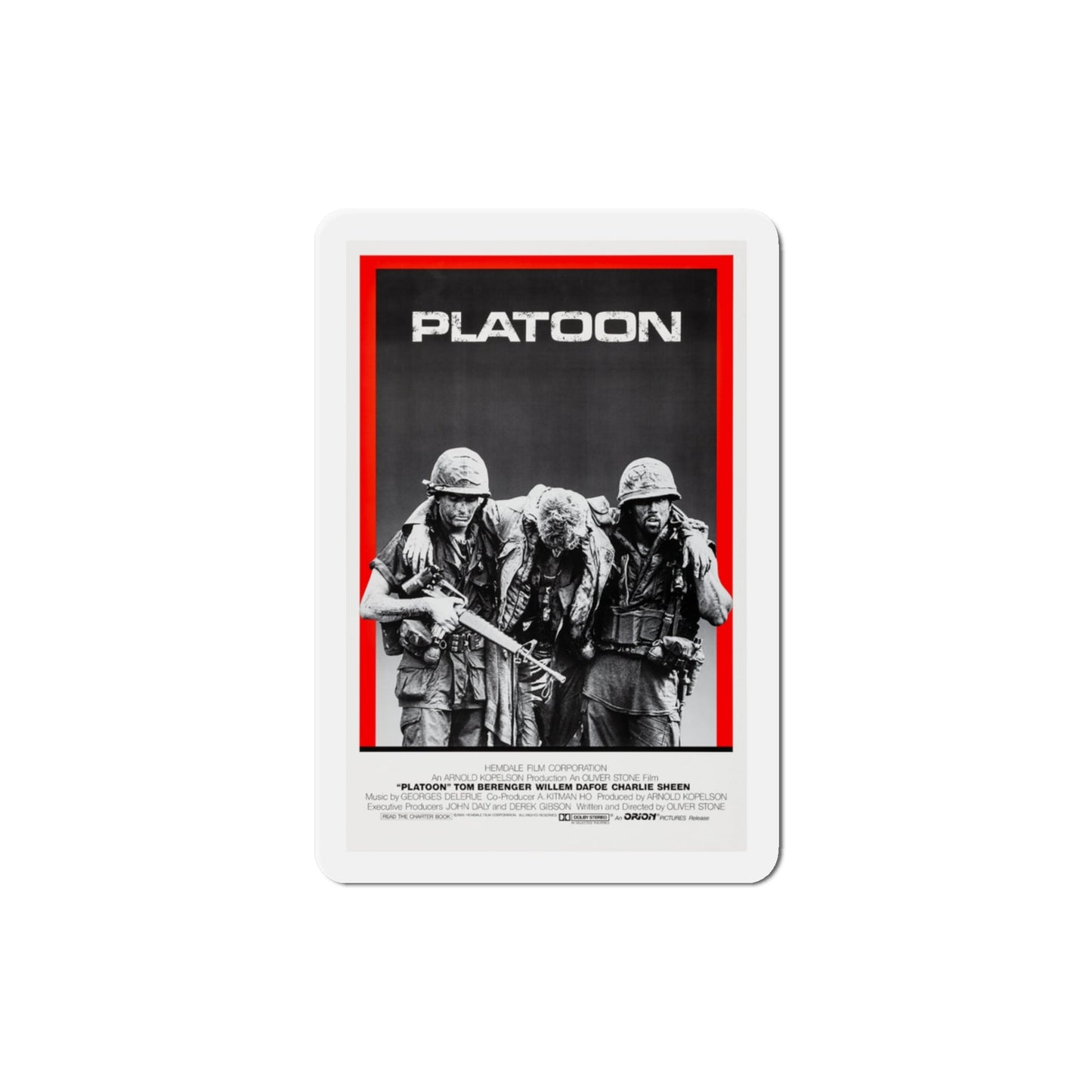 Platoon 1986 Movie Poster Die-Cut Magnet-3" x 3"-The Sticker Space