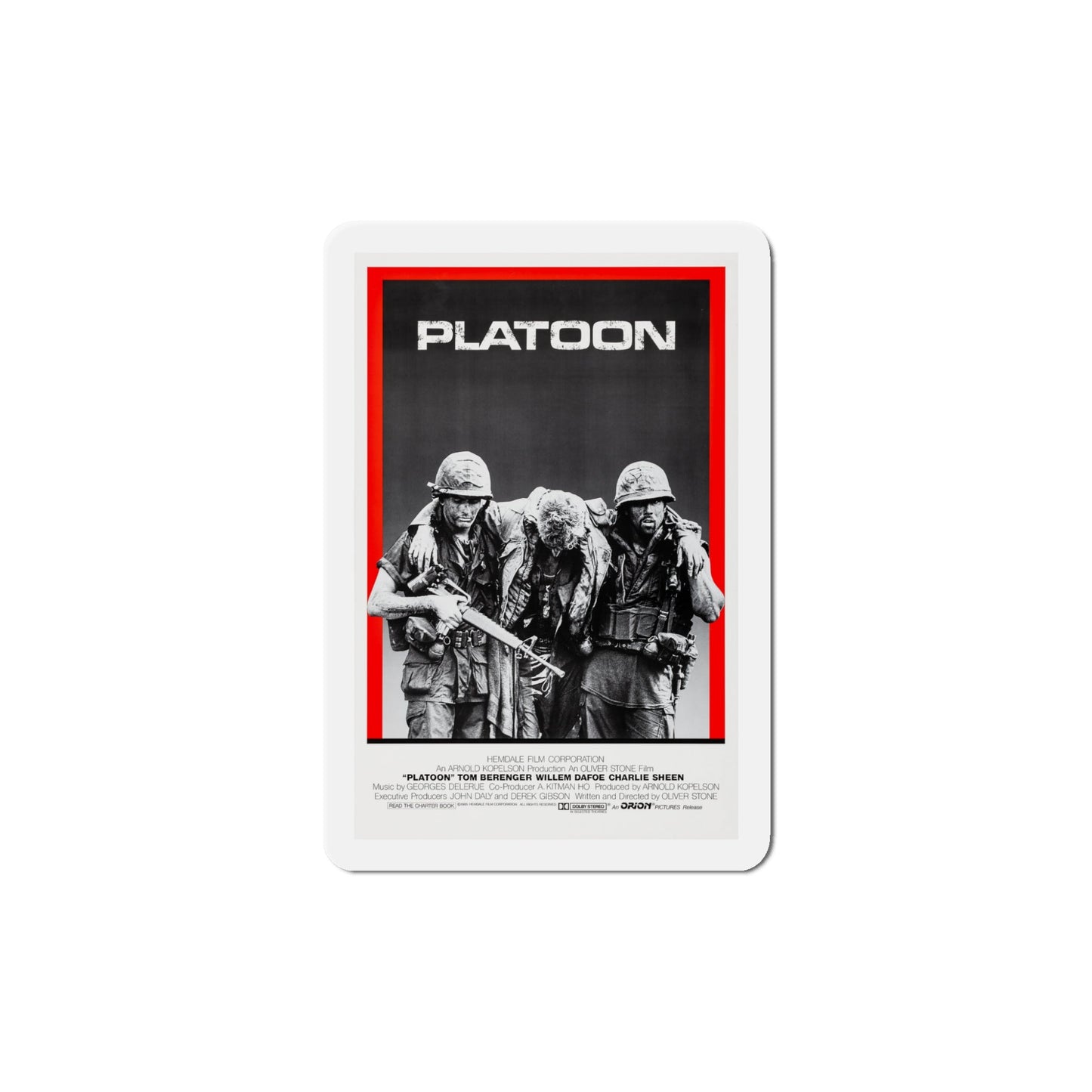 Platoon 1986 Movie Poster Die-Cut Magnet-5" x 5"-The Sticker Space