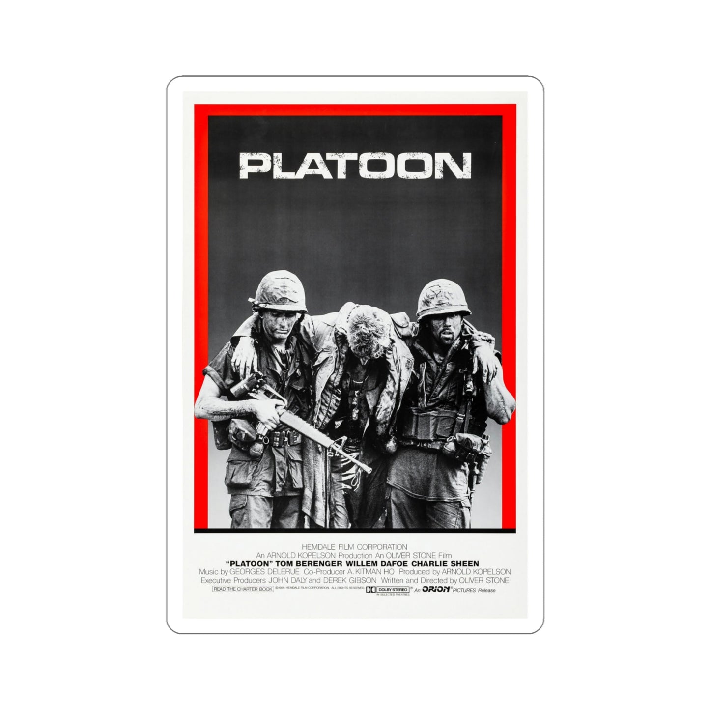 Platoon 1986 Movie Poster STICKER Vinyl Die-Cut Decal-4 Inch-The Sticker Space