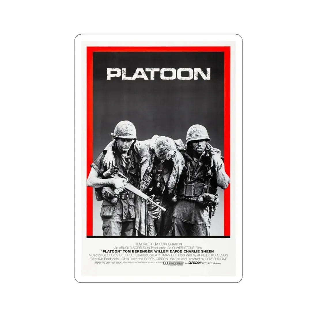 Platoon 1986 Movie Poster - STICKER Vinyl Kiss-Cut Decal 6 Inch White - The Sticker Space