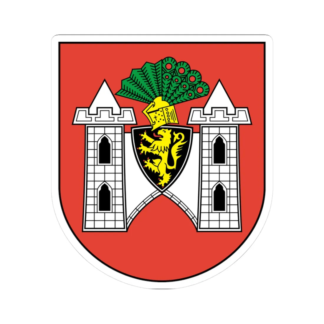 Plauen Coat of arms (Germany) (Coat of Arms) STICKER Vinyl Kiss-Cut Decal 3 Inch White - The Sticker Space