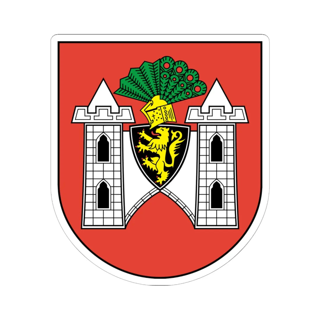 Plauen Coat of arms (Germany) (Coat of Arms) STICKER Vinyl Kiss-Cut Decal 6 Inch White - The Sticker Space