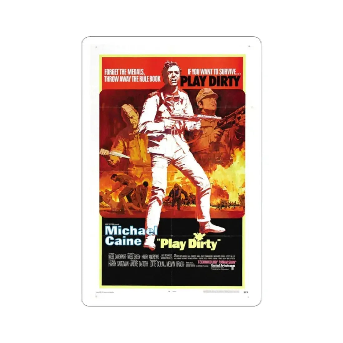 Play Dirty 1969 Movie Poster STICKER Vinyl Die-Cut Decal 2 Inch - The Sticker Space